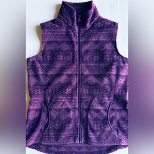 WOOLRICH Women’s Winter Full Zip Fleece Vest Size M Eggplant, EUC! Ski Vest Snow